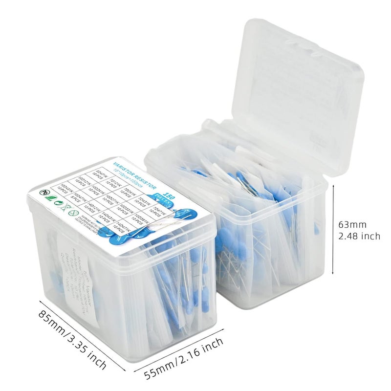 KOKISO Varistor 15 Values 150 PCS Voltage Dependent Resistors Kit Assortment(5D471K,7D121K,7D241K,7D431K,7D471K,10D121K,10D241K,10D271K,10D331K,10D391K,10D431K,10D471K,14D121K,14D431K,14D471K) - Image 2